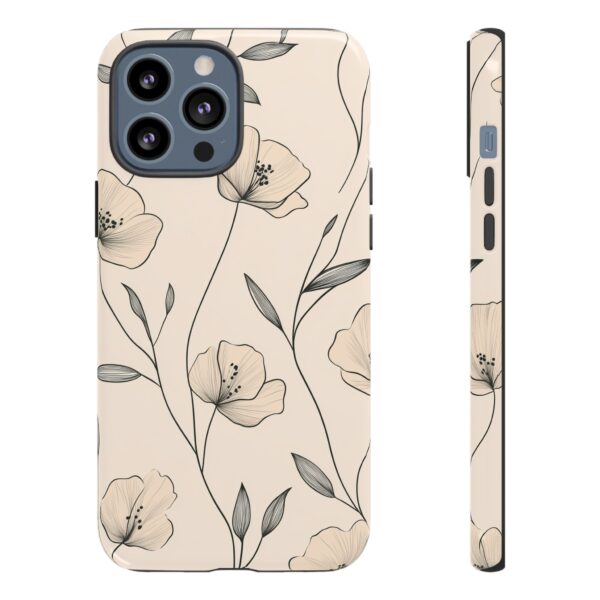 Mobilskal Blommor Beige #1