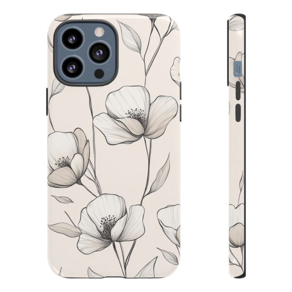 Mobilskal Blommor Beige #2